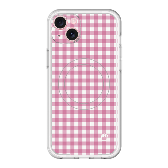 スリムプロテクションプレミアムケース with MagSafe［ Checkered Pink - ギンガムチェック ピンク ］
