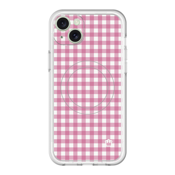 スリムプロテクションプレミアムケース with MagSafe［ Checkered Pink - ギンガムチェック ピンク ］