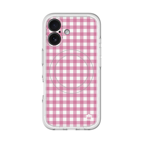 スリムプロテクションプレミアムケース with MagSafe［ Checkered Pink - ギンガムチェック ピンク ］