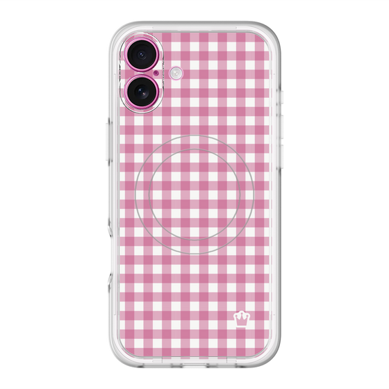スリムプロテクションプレミアムケース with MagSafe［ Checkered Pink - ギンガムチェック ピンク ］