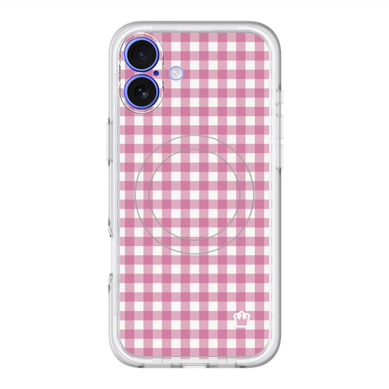 スリムプロテクションプレミアムケース with MagSafe［ Checkered Pink - ギンガムチェック ピンク ］