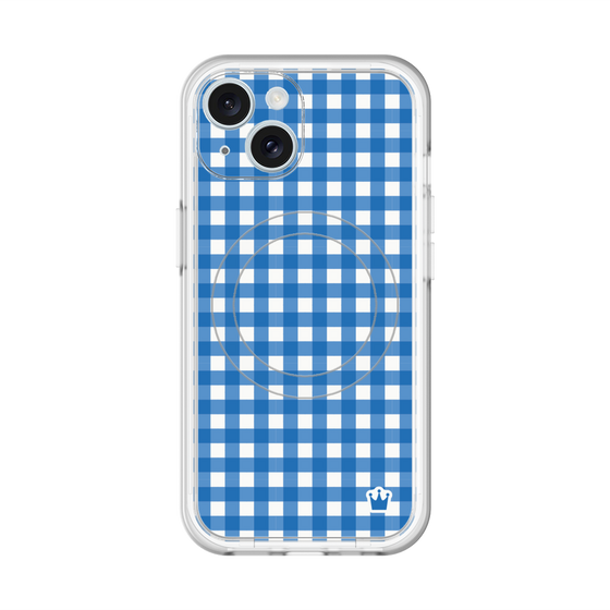 スリムプロテクションプレミアムケース with MagSafe［ Checkered Blue - ギンガムチェック ブルー ］