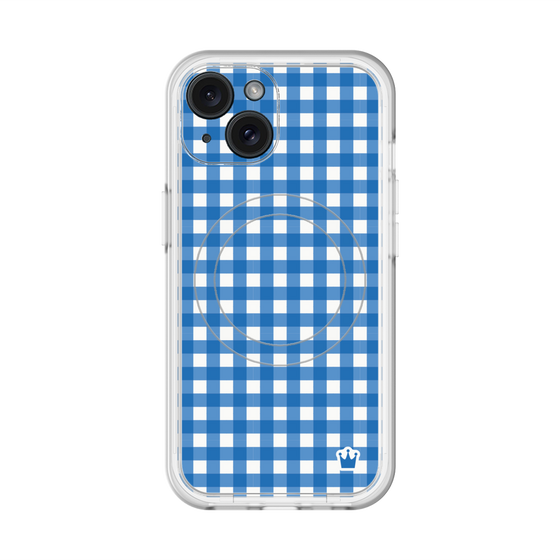 スリムプロテクションプレミアムケース with MagSafe［ Checkered Blue - ギンガムチェック ブルー ］