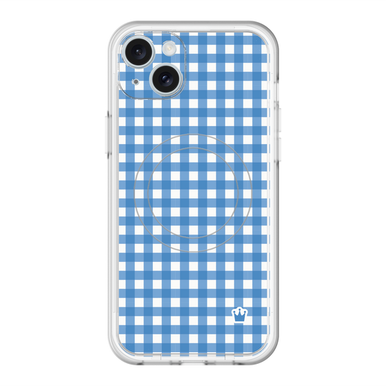 スリムプロテクションプレミアムケース with MagSafe［ Checkered Blue - ギンガムチェック ブルー ］