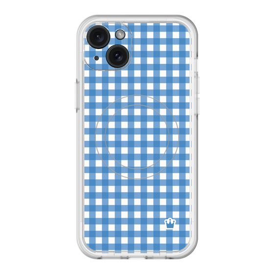 スリムプロテクションプレミアムケース with MagSafe［ Checkered Blue - ギンガムチェック ブルー ］