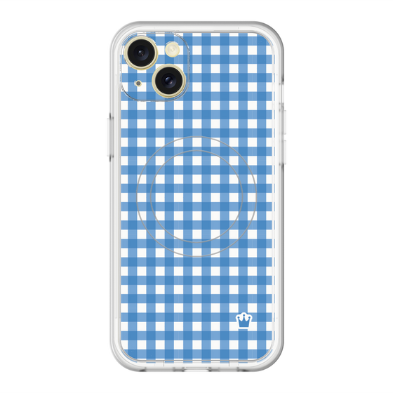 スリムプロテクションプレミアムケース with MagSafe［ Checkered Blue - ギンガムチェック ブルー ］