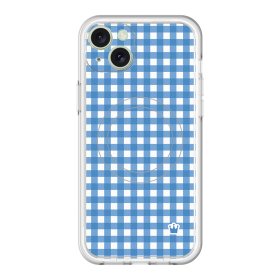スリムプロテクションプレミアムケース with MagSafe［ Checkered Blue - ギンガムチェック ブルー ］