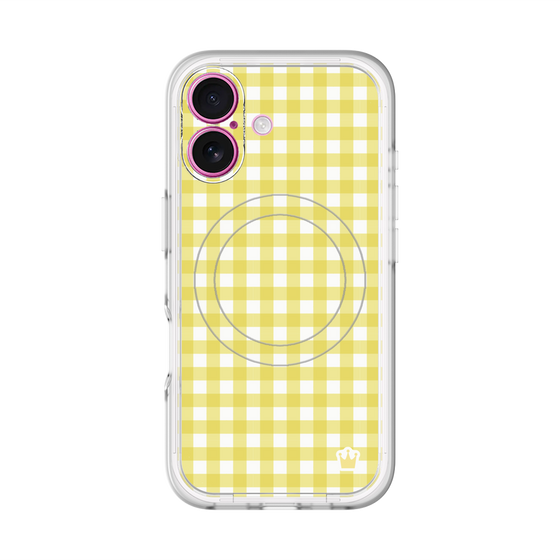 スリムプロテクションプレミアムケース with MagSafe［ Checkered Yellow - ギンガムチェック イエロー ］