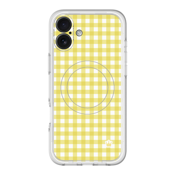 スリムプロテクションプレミアムケース with MagSafe［ Checkered Yellow - ギンガムチェック イエロー ］