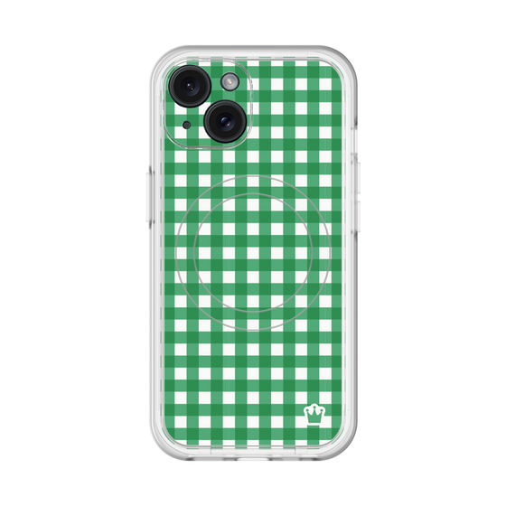 スリムプロテクションプレミアムケース with MagSafe［ Checkered Green - ギンガムチェック グリーン ］