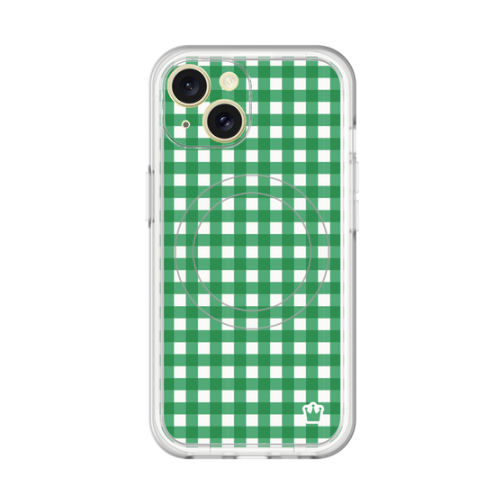 スリムプロテクションプレミアムケース with MagSafe［ Checkered Green - ギンガムチェック グリーン ］