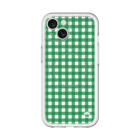 スリムプロテクションプレミアムケース with MagSafe［ Checkered Green - ギンガムチェック グリーン ］