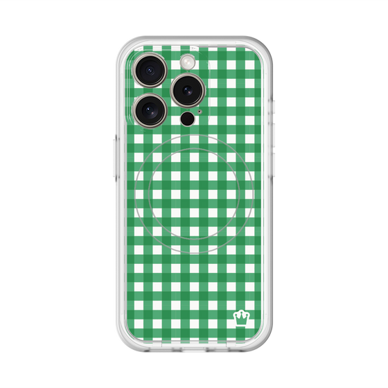 スリムプロテクションプレミアムケース with MagSafe［ Checkered Green - ギンガムチェック グリーン ］