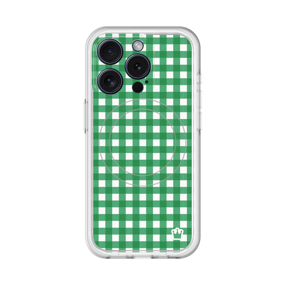 スリムプロテクションプレミアムケース with MagSafe［ Checkered Green - ギンガムチェック グリーン ］