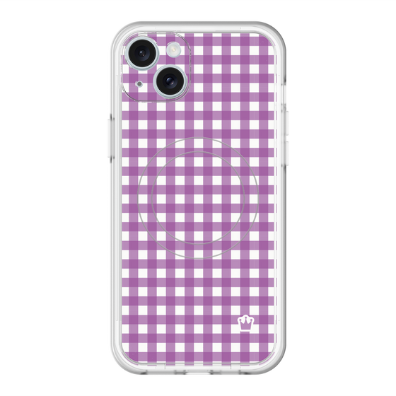 スリムプロテクションプレミアムケース with MagSafe［ Checkered Purple - ギンガムチェック パープル ］