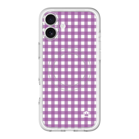 スリムプロテクションプレミアムケース with MagSafe［ Checkered Purple - ギンガムチェック パープル ］
