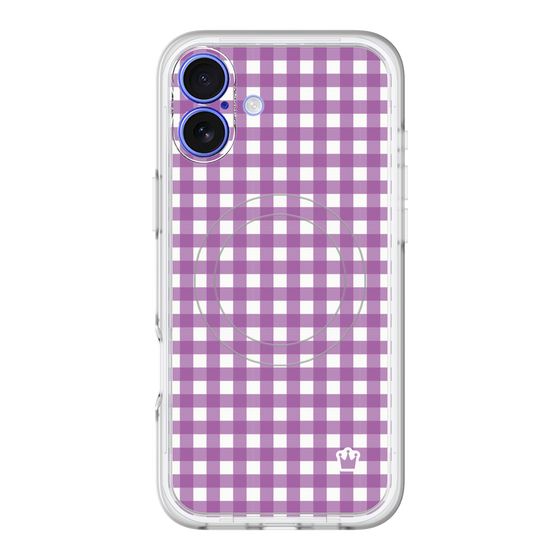 スリムプロテクションプレミアムケース with MagSafe［ Checkered Purple - ギンガムチェック パープル ］