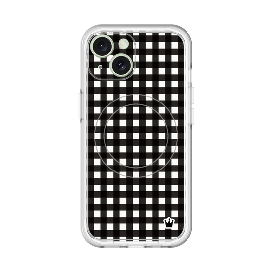スリムプロテクションプレミアムケース with MagSafe［ Checkered Purple - ギンガムチェック ブラック ］