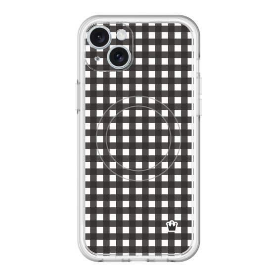 スリムプロテクションプレミアムケース with MagSafe［ Checkered Purple - ギンガムチェック ブラック ］