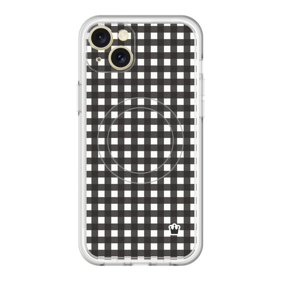 スリムプロテクションプレミアムケース with MagSafe［ Checkered Purple - ギンガムチェック ブラック ］