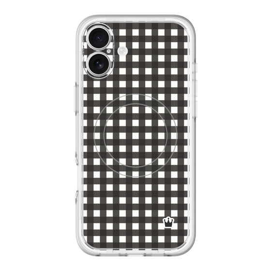 スリムプロテクションプレミアムケース with MagSafe［ Checkered Purple - ギンガムチェック ブラック ］
