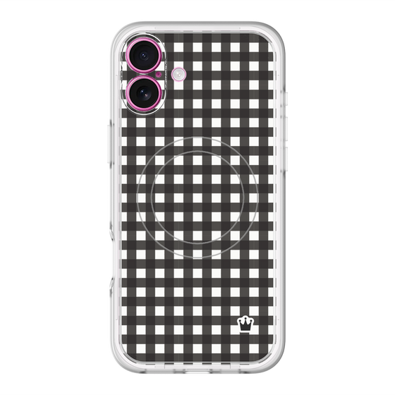 スリムプロテクションプレミアムケース with MagSafe［ Checkered Purple - ギンガムチェック ブラック ］