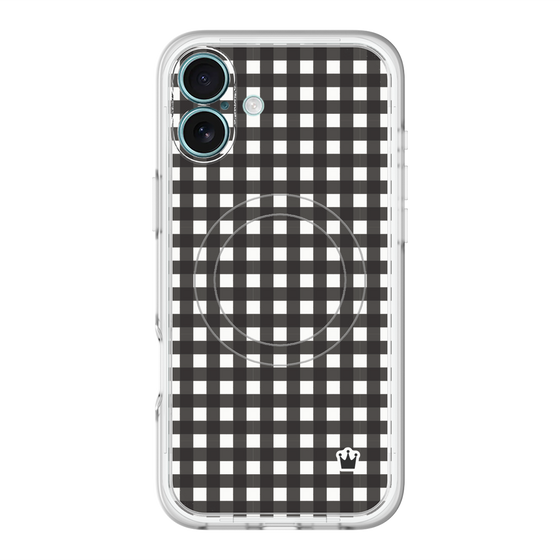 スリムプロテクションプレミアムケース with MagSafe［ Checkered Purple - ギンガムチェック ブラック ］