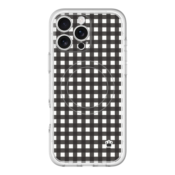 スリムプロテクションプレミアムケース with MagSafe［ Checkered Purple - ギンガムチェック ブラック ］