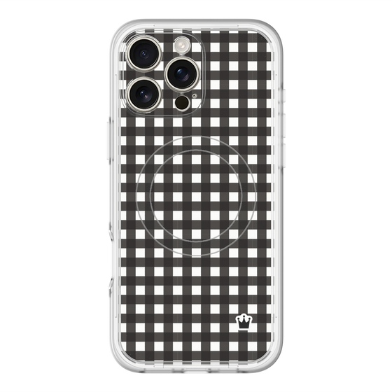 スリムプロテクションプレミアムケース with MagSafe［ Checkered Purple - ギンガムチェック ブラック ］