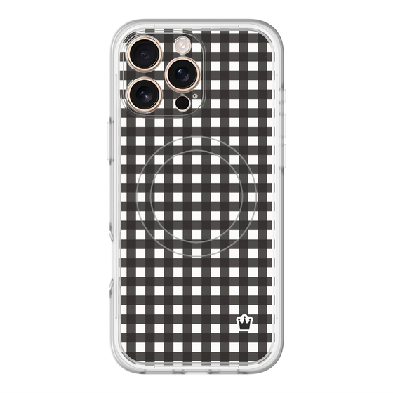 スリムプロテクションプレミアムケース with MagSafe［ Checkered Purple - ギンガムチェック ブラック ］