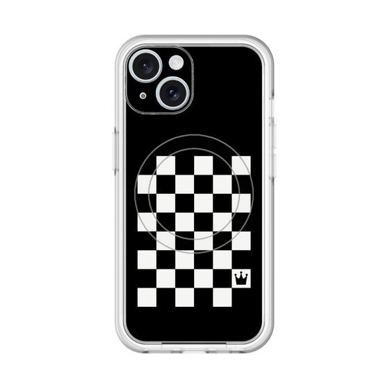 スリムプロテクションプレミアムケース with MagSafe［ Racing checkered flag - レーシングチェッカーフラッグ ］