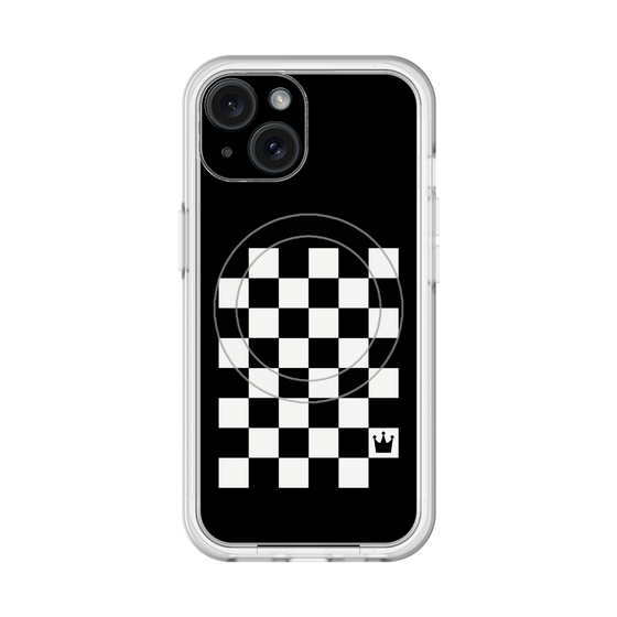 スリムプロテクションプレミアムケース with MagSafe［ Racing checkered flag - レーシングチェッカーフラッグ ］