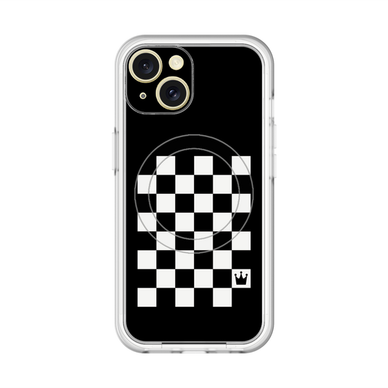 スリムプロテクションプレミアムケース with MagSafe［ Racing checkered flag - レーシングチェッカーフラッグ ］