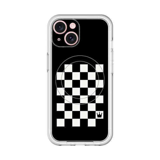 スリムプロテクションプレミアムケース with MagSafe［ Racing checkered flag - レーシングチェッカーフラッグ ］