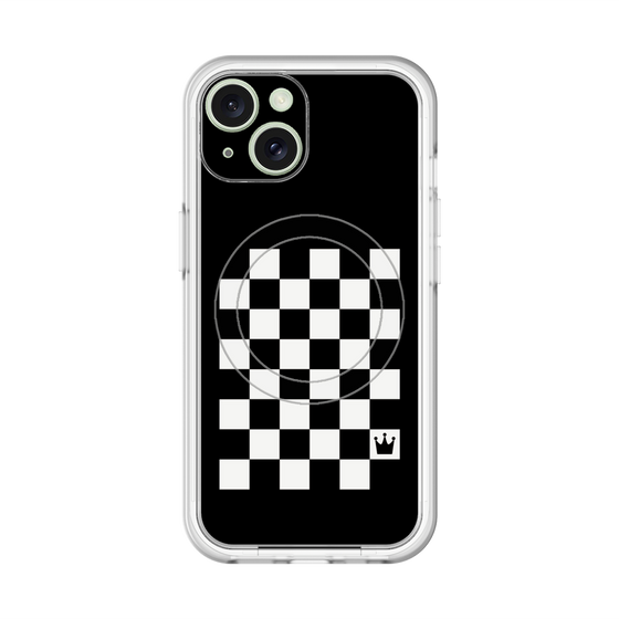 スリムプロテクションプレミアムケース with MagSafe［ Racing checkered flag - レーシングチェッカーフラッグ ］