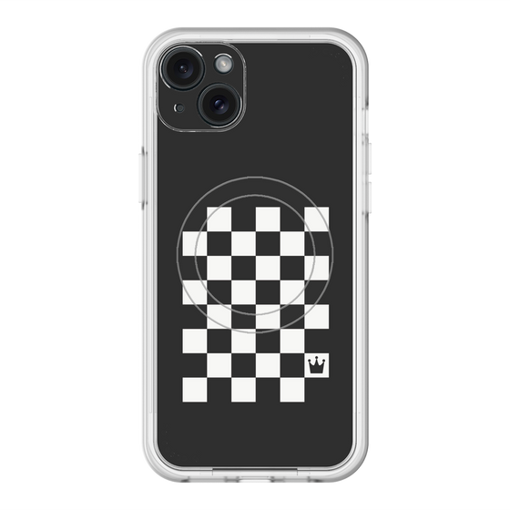 スリムプロテクションプレミアムケース with MagSafe［ Racing checkered flag - レーシングチェッカーフラッグ ］