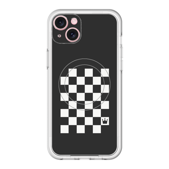 スリムプロテクションプレミアムケース with MagSafe［ Racing checkered flag - レーシングチェッカーフラッグ ］