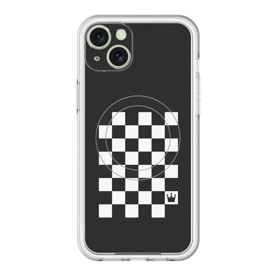 スリムプロテクションプレミアムケース with MagSafe［ Racing checkered flag - レーシングチェッカーフラッグ ］