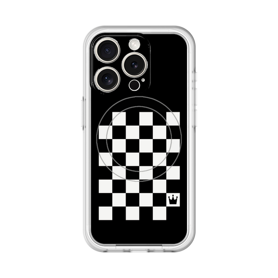 スリムプロテクションプレミアムケース with MagSafe［ Racing checkered flag - レーシングチェッカーフラッグ ］