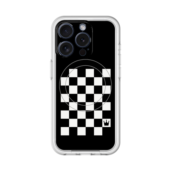 スリムプロテクションプレミアムケース with MagSafe［ Racing checkered flag - レーシングチェッカーフラッグ ］