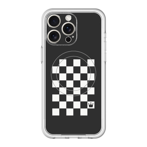 スリムプロテクションプレミアムケース with MagSafe［ Racing checkered flag - レーシングチェッカーフラッグ ］