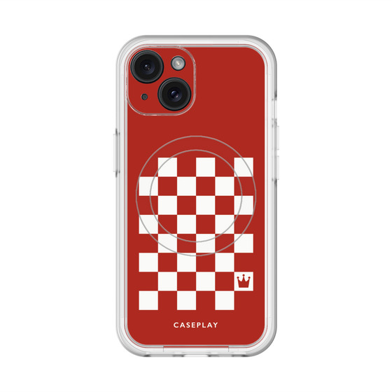 スリムプロテクションプレミアムケース with MagSafe［ Racing checkered flag Red - レーシングチェッカーフラッグ レッド ］