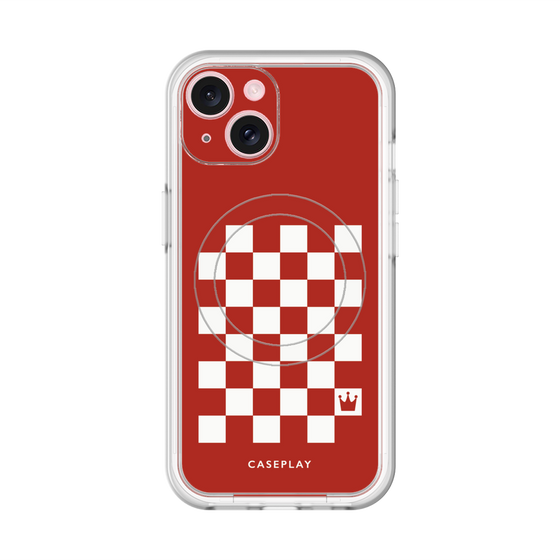 スリムプロテクションプレミアムケース with MagSafe［ Racing checkered flag Red - レーシングチェッカーフラッグ レッド ］