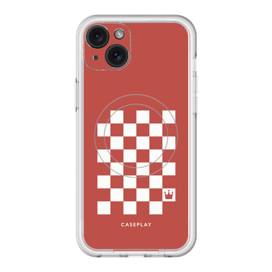スリムプロテクションプレミアムケース with MagSafe［ Racing checkered flag Red - レーシングチェッカーフラッグ レッド ］