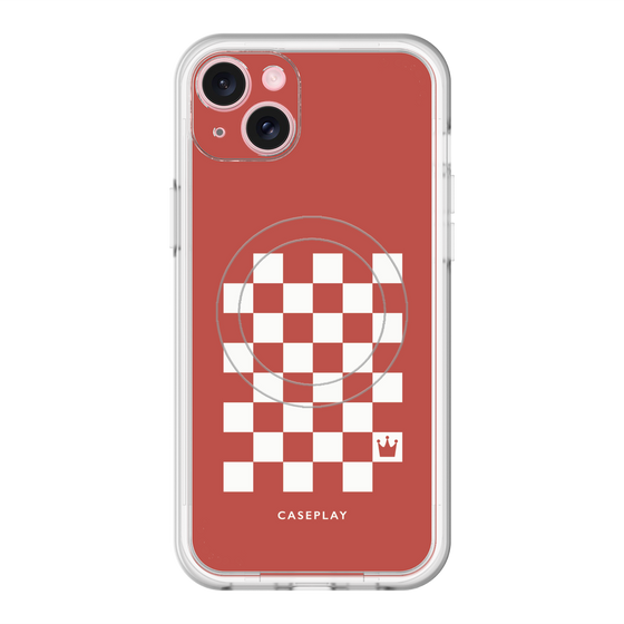スリムプロテクションプレミアムケース with MagSafe［ Racing checkered flag Red - レーシングチェッカーフラッグ レッド ］