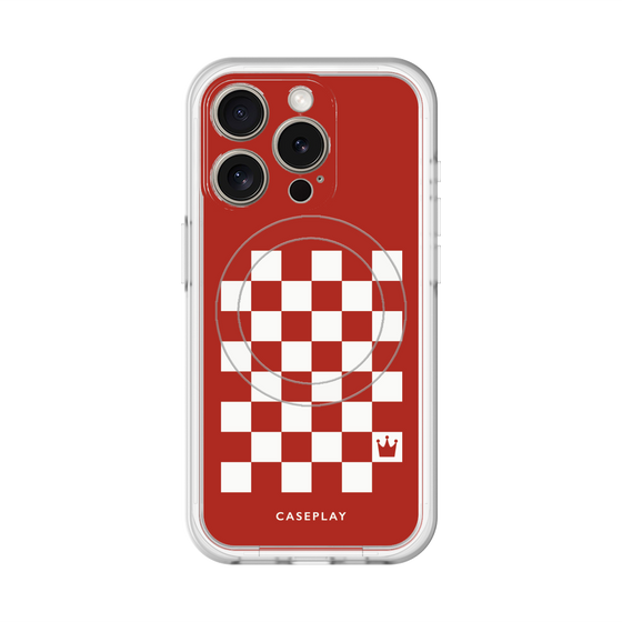 スリムプロテクションプレミアムケース with MagSafe［ Racing checkered flag Red - レーシングチェッカーフラッグ レッド ］