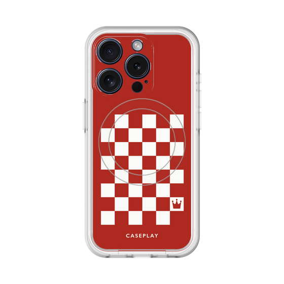 スリムプロテクションプレミアムケース with MagSafe［ Racing checkered flag Red - レーシングチェッカーフラッグ レッド ］