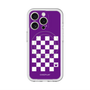 スリムプロテクションプレミアムケース with MagSafe［ Racing checkered flag Purple - レーシングチェッカーフラッグ パープル ］