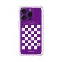 スリムプロテクションプレミアムケース with MagSafe［ Racing checkered flag Purple - レーシングチェッカーフラッグ パープル ］