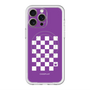 スリムプロテクションプレミアムケース with MagSafe［ Racing checkered flag Purple - レーシングチェッカーフラッグ パープル ］